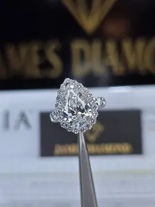 Pear Rings Center 5CT 💎 Total 7.5 Carat 💥