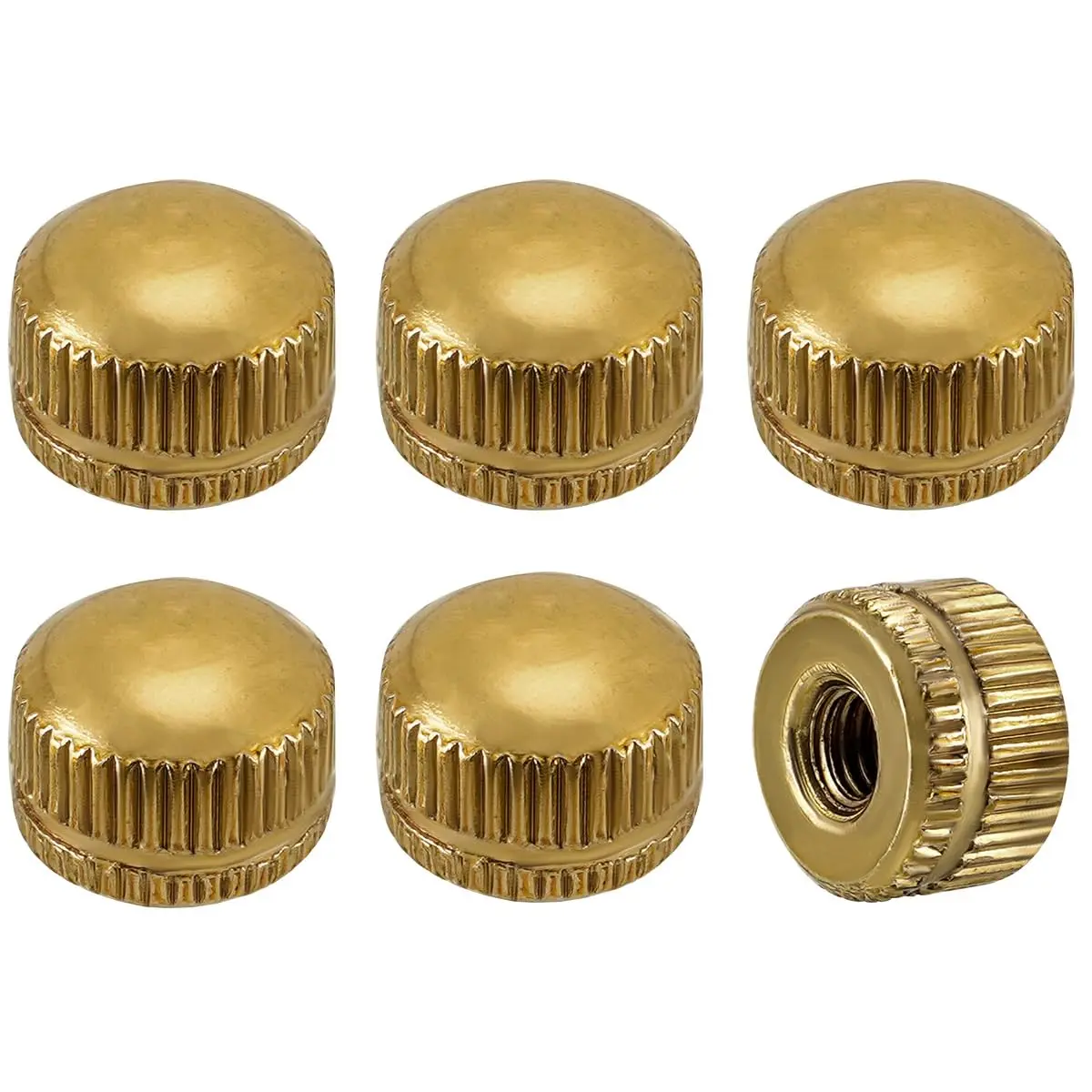 6-Pack Brass Gold M4 Screw Caps, Light Fixture Mounting Bracket Screw Covers, M4 Thread, 9mm/0.35in Height, 11mm/0.43in Diameter, Not for Table Lamps, Wall Lights, Vanity Lights