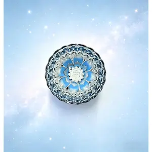 Silver & Blue Lotus Pattern with Lotus Base Jianzhan |     Handcrafted Heritage Tea Cup, Chinese culture,High-temperature firing,Handcrafted ceramic cup,Wine Glass, Kung Fu Cup,Drinkware