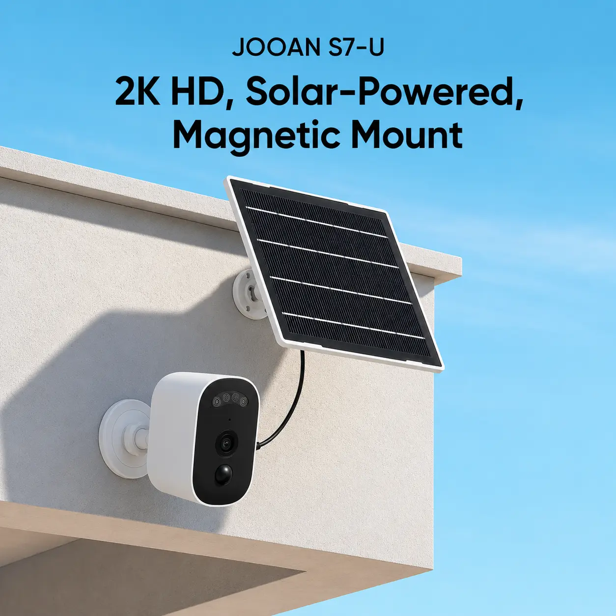 2PCS JOOAN Solar Security Camera S7-U Wireless 2K HD 20m Night Vision Smart Human Detection 2-Way Audio TF/Cloud Storage 2.4G WiFi Support
