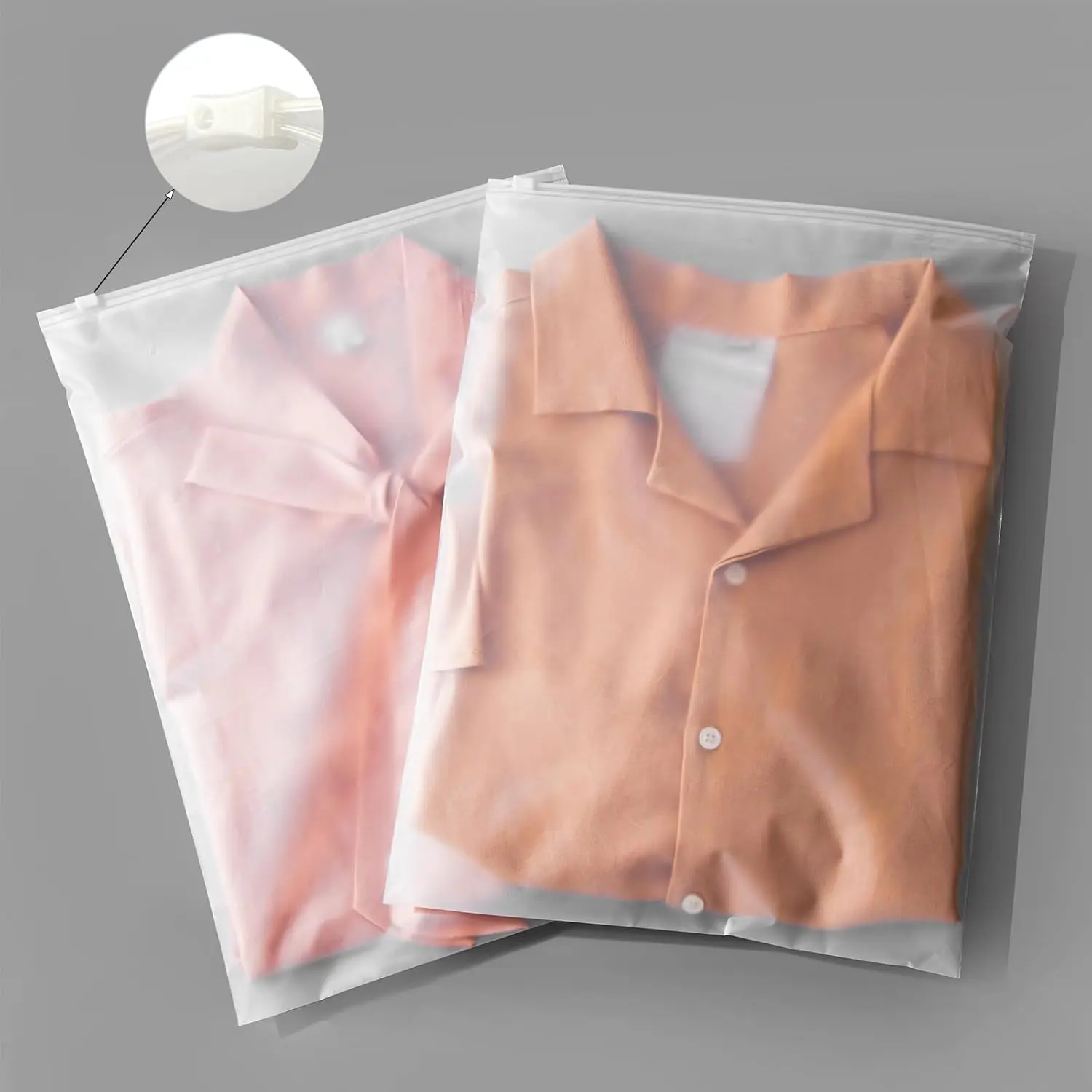 100Pcs/Set Clothing Packaging Bags for Shipping,10x13 Inch Plastic Frosted Bags for Travel Storage,Zipper Apparel Bag for Shirts,Socks,Underwear,Documents,No Vent Holes,Halloween Christmas Party Gifts