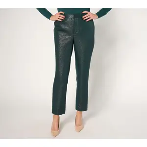 Joan Rivers Red Carpet Petite Slim Ankle Leg Soft Shimmer Pants