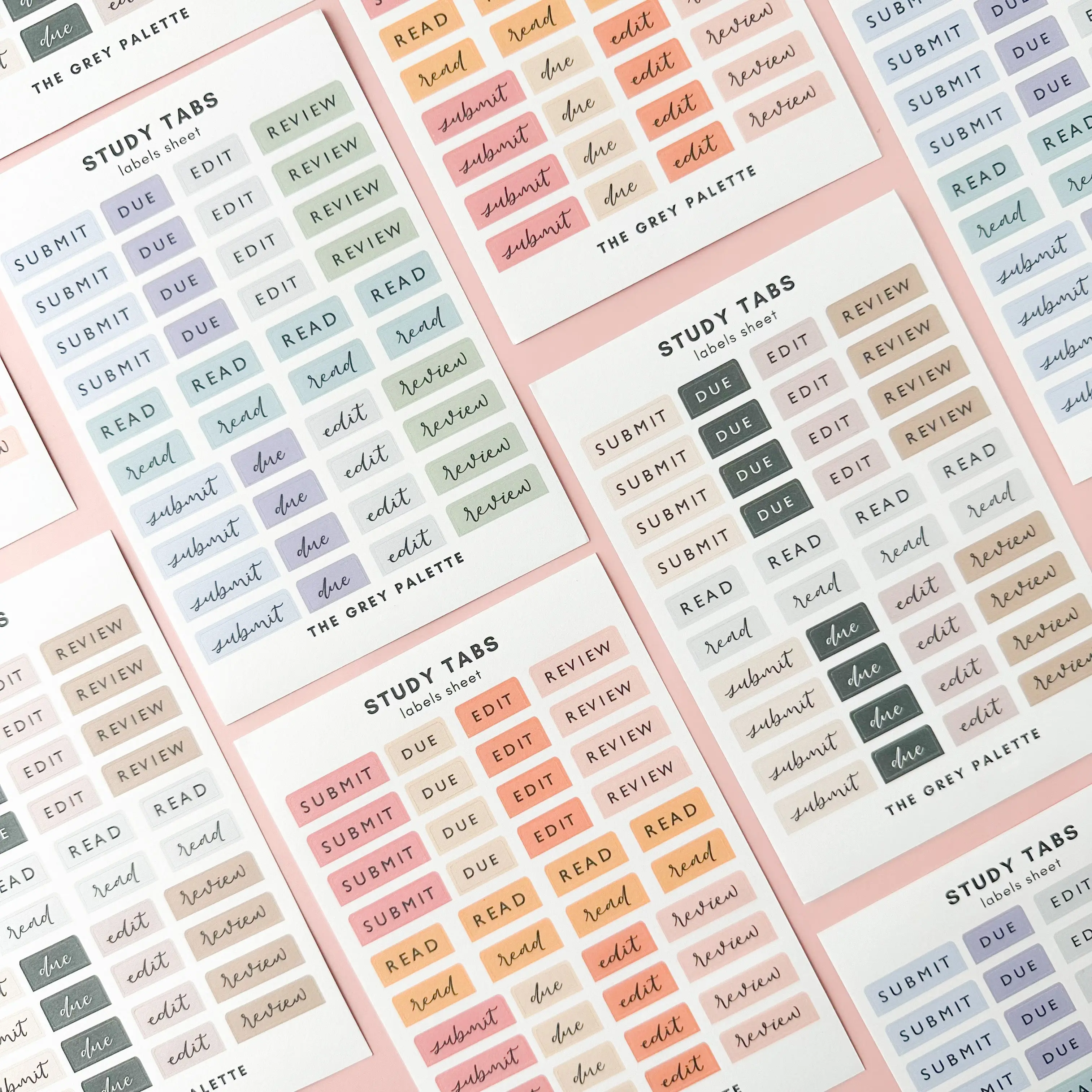 Study Notes & Due Date Sticker Sheets