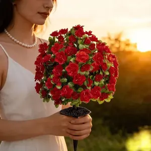 Cherry blossom bouquets planted on trees | Decorative items for garden and courtyard | Seasonal plastic leaves | Outdoor decorative artificial green plants for Christmas, Hanukkah, Thanksgiving, and June Festival gardens