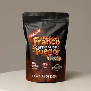 Franco Carne Seca Fuego Beef Jerky Spicy Snack 3.5 oz Dry Meat Snack Made with 100% Real Beef Dehydrated Fuego Takis Flavor Dried Crispy