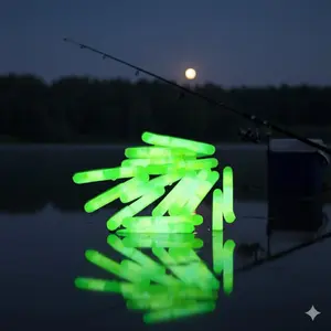 Glow Stick Fishing Float Kit - Portable Night Fishing Gear with 30m Visibility, Tangle-Resistant Luminous Bobbers, 5-Piece Professional Fishing Light Accessories Set for Anglers