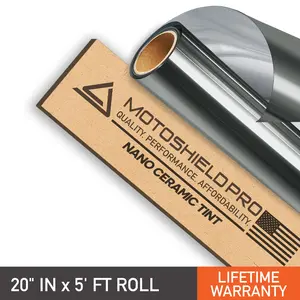 MotoShield Pro Nano Ceramic Window Tint - 20" in x 5' ft Roll + Lifetime Warranty