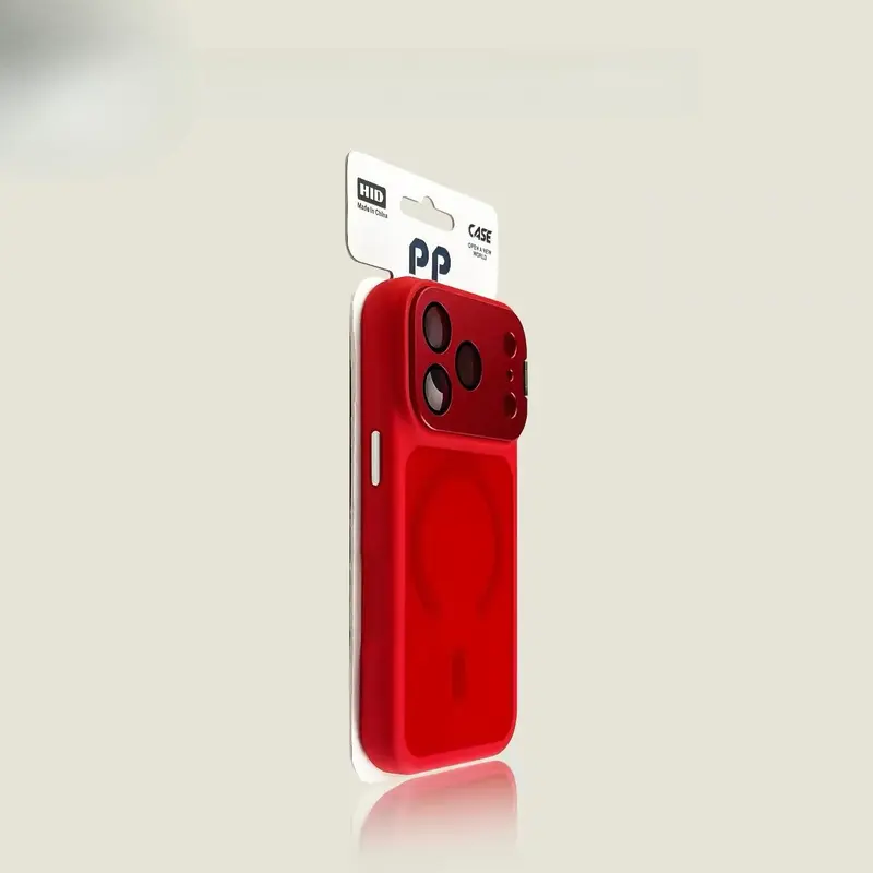 Transparent, Personalized Durable Digital Protection Magnetic Phone Case with Wireless Flash Accessory, Aluminum Lens Holder, Handheld Card Slot, Easy Button Access, Shockproof Cover Compatible with 14Pro/15/16Pro/17 Devices