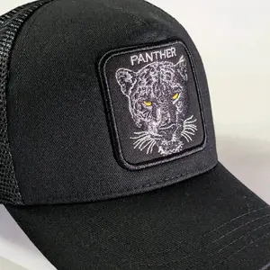 Black Panther Woven Patch Trucker Cap with Durable Design and Versatile Use