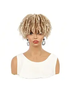 Short African Dreadlock Wig, Twist Braided Dreadlock Hairpiece, Synthetic Fiber Wig, Braided Wigs, Stylish and Versatile, Perfect for Daily Wear and Special Occasions