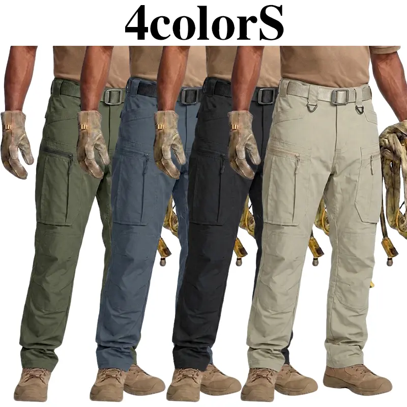 HOMUG 2-Pack Men’s Lightweight Cargo Pants, Ripstop Tactical Pants with Large-Capacity Pockets, Wear-Resistant Fabric for Outdoor Hiking & Travel