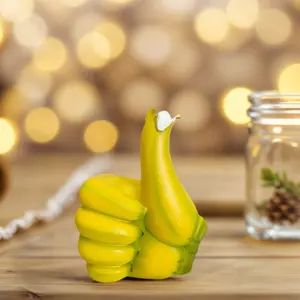 Banana Thumbs Up Figurine, Statue, Creative Funny Fruit Shape Toy, Motivational Gift, Office Desk Bookshelf Living Room Decor, Birthday Housewarming Prank Gift