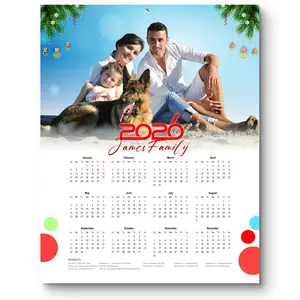 2026 Custom Wall Calendar - Personalized with your own Photo and Text - Printed on high glossy photo paper for sharp and vidid images (11x14 Inches)