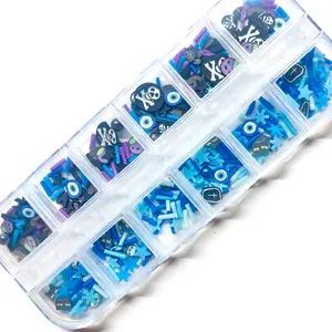 Spooky Mix 1 (Blue) – Halloween Nail Embellishment Set
