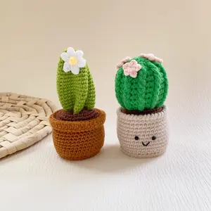 Crochet Cactus Flower in Pot, Crochet Plants, Home Decor, Artifical Plants, Gift for Mom
