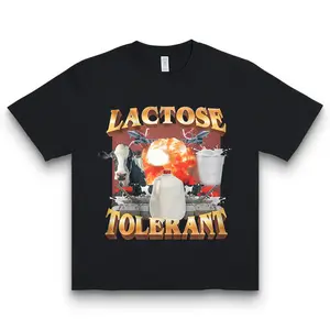 Lactose Tolerant Funny Milk & Dairy Pun Graphic Tee