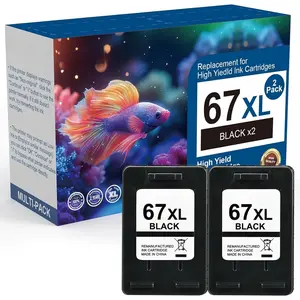 67XL Black Ink  Replacement for  Ink 67 XL  67 Ink Cartridges Black for DeskJet 2755e 2700 2700e 4155e 2752 2755 4100 4255e 2855e 2842e Envy 6055e 6000 6455e 6400 6400e Printer