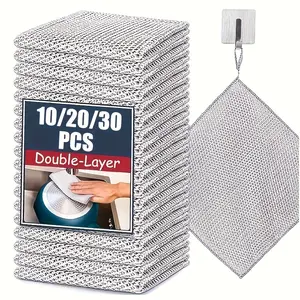 New Upgrade Steel Wire Dishcloth, Double-Layer Steel Wire Cleaning Cloth, Powerful Cleaning Non-Scratch Wire Dishcloth Rag for Cookware, Sinks, Dishes, Stove Tops crevice brush Cleaner