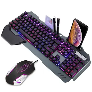 QZUKOY Mechanical - Feel Wired Keyboard and Mouse Set, RGB Backlit, Ideal for PC Gamers and Office Use!