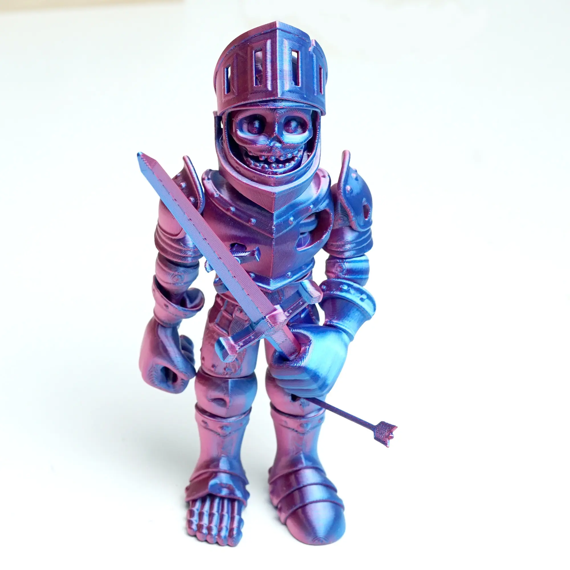 3D printed skeleton warrior model toys, flexible joint animal doll statues, home and office desk decorations, holiday surprise gifts
