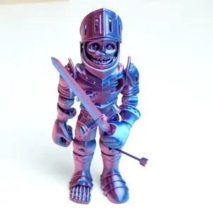 3D printed skeleton warrior model toys, flexible joint animal doll statues, home and office desk decorations, holiday surprise gifts