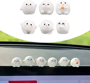 6PCS Adorable Pixie Car Decorations, Playful Anime Interior Accessories for Dashboard & Rearview Mirror, Cute Fairy Ornament Set for Women, Home, Office & Gift