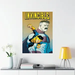 Invincible Poster, Mark Grayson and Omni Man Superhero Comic Art Print, Invincible Comic Wall Decor, Gift For Fans