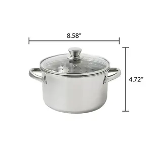 4-Quart Stainless Steamer with Glass Lid - Versatile Cooking Tool for Effortless Cleaning - Cookware