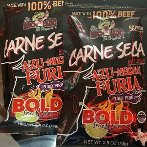 Sr. Michelado Carne Seca - Crunchy Beef Jerky - Azu Mecha Furia BOLD 2.5oz