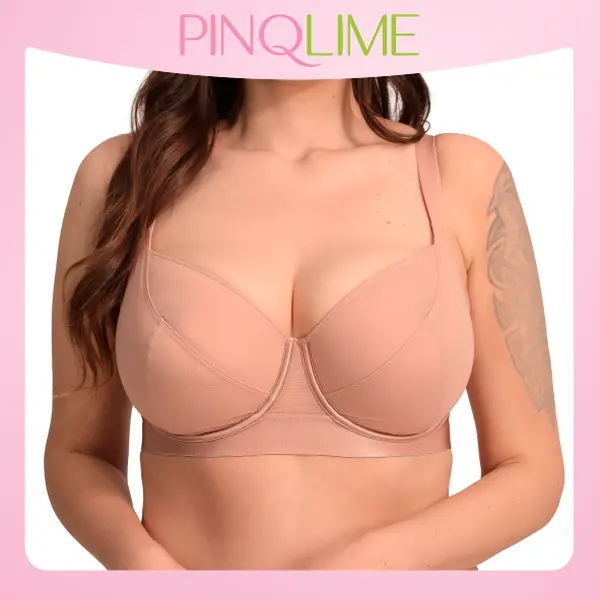 PINQLIME Amara Sheer Mesh Underwire Bra for Women, Plus Size Full Figure T-Shirt Bra, Breathable Summer Cooling Support Lingerie, Invisible Smooth Back Lightweight Seamless Intimates (Sizes 34D, 42DD), Bras For Women