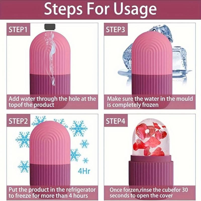 Silicone Facial Ice Mold, Ice Roller and Stainless Steel Gua Sha Tool Set with Storage Bag, 2 Counts/set Reusable Facial Care Tools, Manual Massage Supplies, Skincare Products