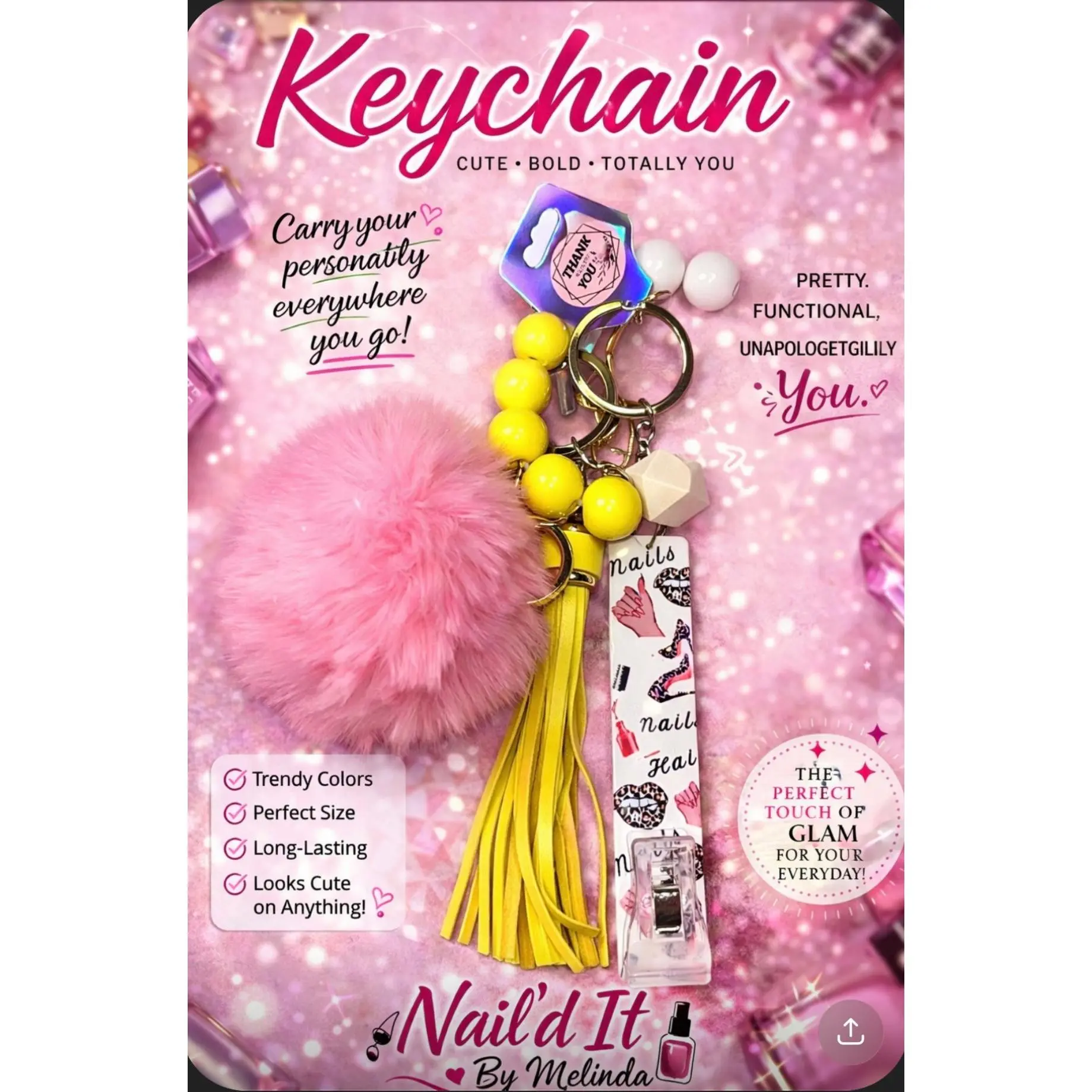 Long Nails, No Problem Keychain