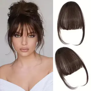 BEFUNNY  clip-in Bangs 100% Real Human Hair – Air bangs Wispy Fringe with Temples, Bangs Hair Clip, Clip In Hair Extensions Real Human Hair, Natural Hair Pieces for Women Daily Wear Bang Hair Extension Clip