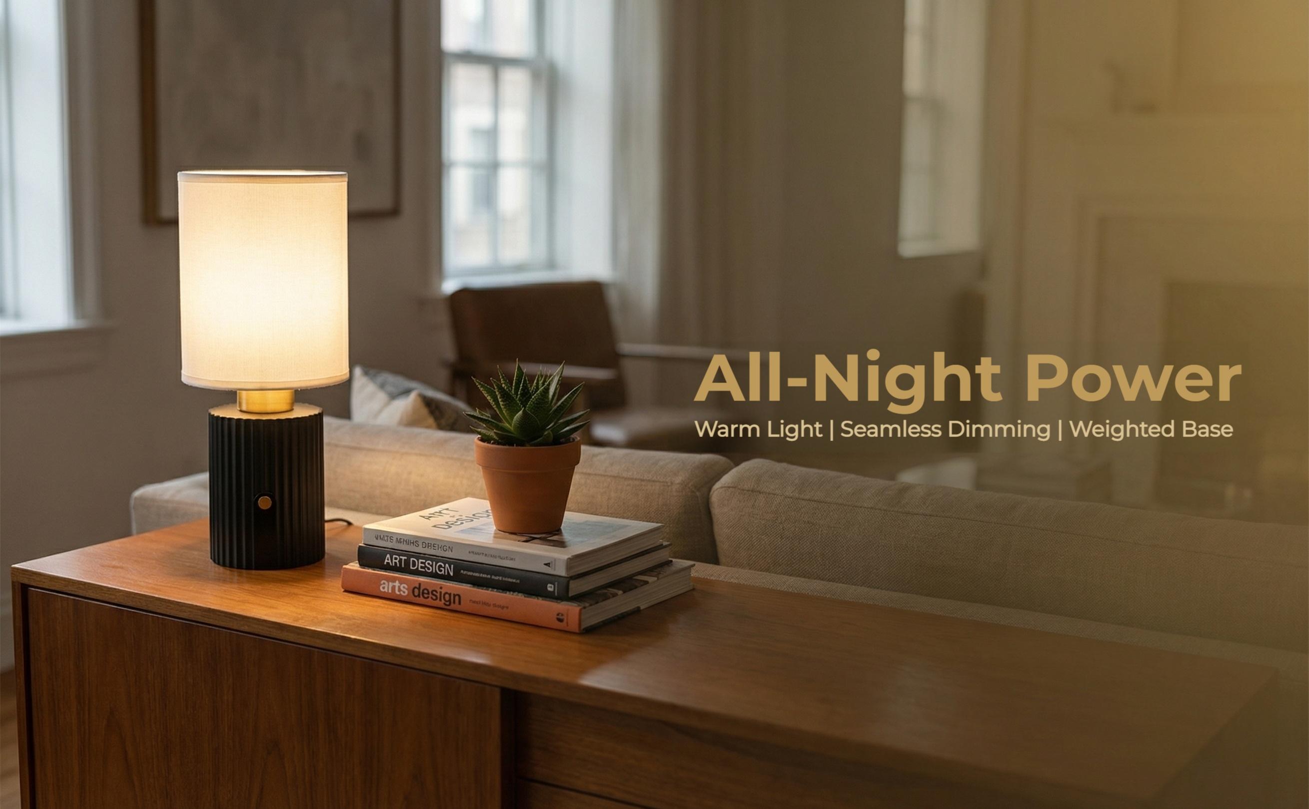 Modern Bedroom Table Lamp, Black Bedside Night Light with Warm Ambient Glow for Nightstand, Living Room, Reading Corner and Home Decor Modern Bedroom Table Lamp, Black Bedside Night Light with Warm Ambient Glow for Nightstand, Living Room, Reading Corner and Home Decor