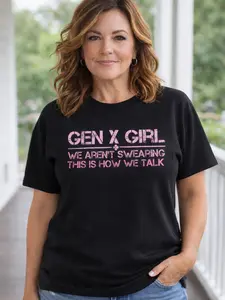 Made in USA,Gen X We Arent Letter Printed T-shirt, Graphic Casual Fleece Fabric Cotton Pullover Shirt for Women for Men Perfect Gift Womenswear Tops