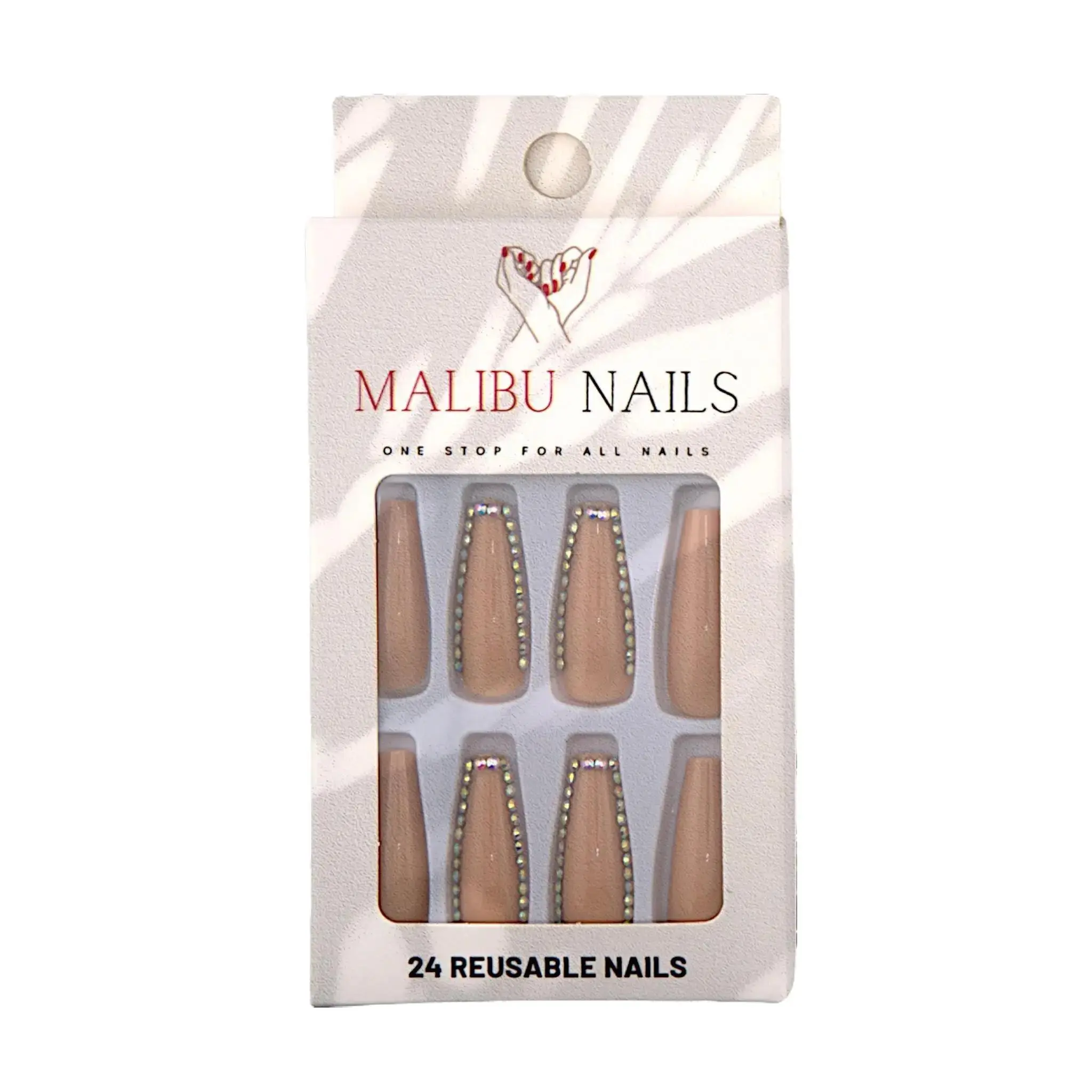 MALIBU New Design Press On Nails for Girls and Women - 24 Pics Available in One Pack - Cutics, Manicure