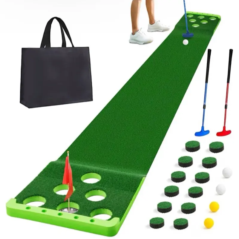 Golf Putting Game Set,Indoor Putting Green Mat with Front Border