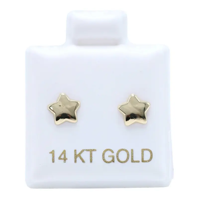 14KT Gold Simple Star Earrings for Women, Dainty Everyday Wear Jewelry