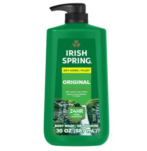 Irish Spring Original Moisturizing Body Wash for Men, 24-Hour Fresh, Face and Body Wash, Biodegradable Ingredients, Paraben Free, Cool Fresh Scent, 30 fl oz Pump Bottle