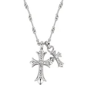 Cross Pendant Necklace Dainty Trendy Cross Charm Link Chain Choker Delicate Faith Jewelry Religious Gifts for Women
