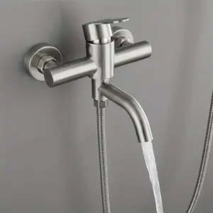 Stainless steel bathroom shower faucets, hot and cold water mixing faucets, shower manifolds, wall-mounted bathroom accessories, universal faucets