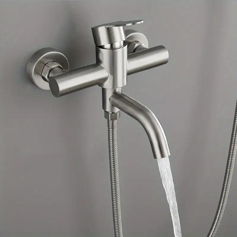 Stainless steel bathroom shower faucets, hot and cold water mixing faucets, shower manifolds, wall-mounted bathroom accessories, universal faucets