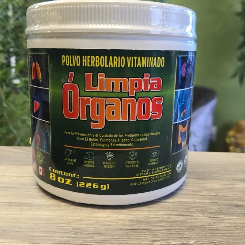 Limpia Órganos Herbal Vitamin Supplement for Kidney Lung Liver Cholesterol Stomach and Back Pain Relief 8oz 226g Digestive Wellness Bundle Lactobacillus Probiotic Blend