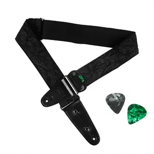 Adjustable Electric Guitar Strap with Wide 3D Print Design, Comfortable Crossbody Shoulder Strap for Bass Guitars, Durable Musical Instrument Accessory