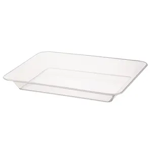Clear Plastic Rectangular Serving Tray - 2 Count