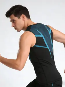 Men's Sporty Sci-Fi Tank Top, Ideal for Outdoor Activities and Indoor Workouts, Tech Print Design, Stretchy Comfortable Fabric