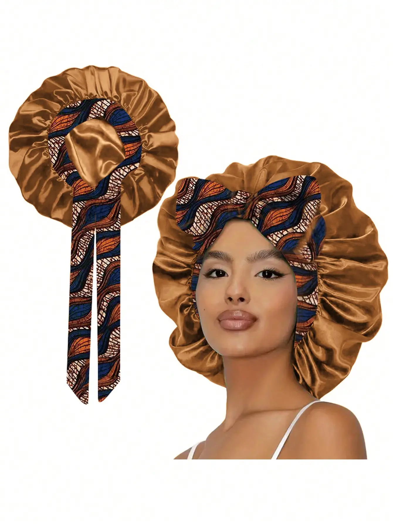1pc Women Stretchy Smooth Satin Sleeping Cap/Makeup Cap/Daily Use Hair Cap, Satin Hair Bonnet