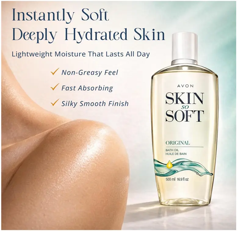 Skin So Soft Original Bath Oil for Women, Moisturizing Body Oil with Jojoba Oil for Dry Skin, 16.9 fl oz Hydrating Shower Oil; Perfect as an After-Shower Skin Softener for All Adults