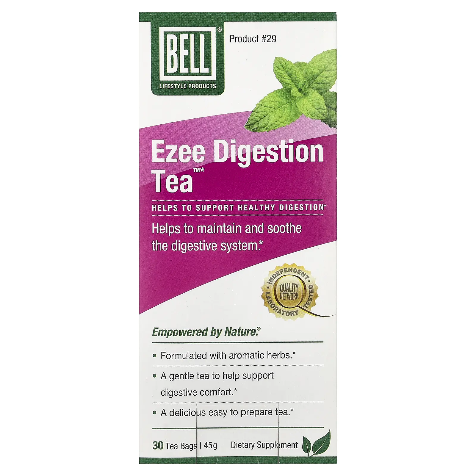 Bell Lifestyle Ezee Digestion Tea™, 30 Tea Bags, 45 g