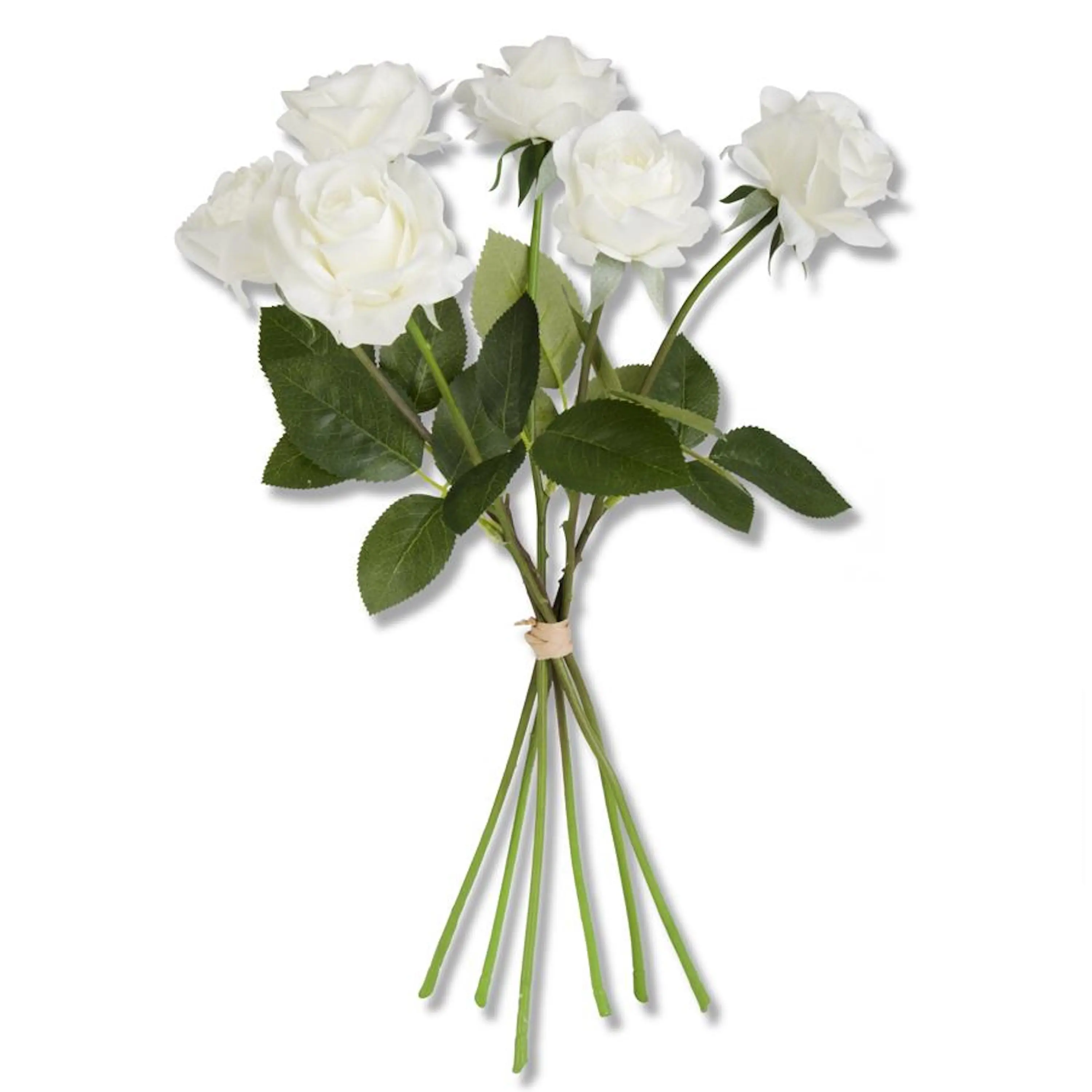 K&K Interiors 17" Real Touch Full Bloom Rose Flower Bouquet - 6 Stem Bundles